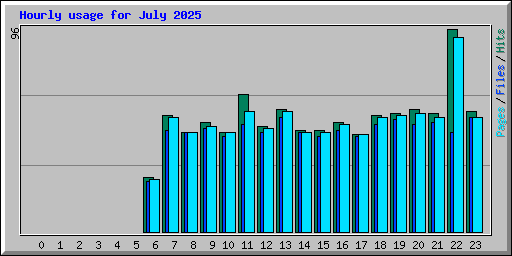 Hourly usage for July 2025