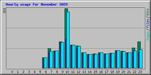 Hourly usage for November 2025